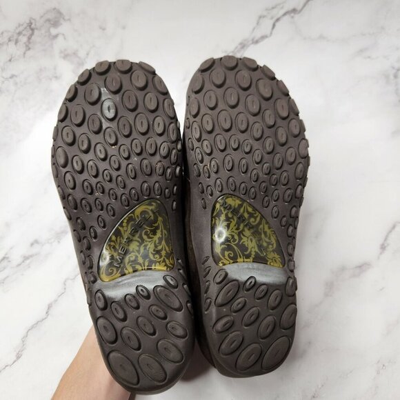 Merrell Plaza Moc Dark Coffee Brown Suede Leather Walking Flats Slip-On Shoes 8 - Picture 7 of 8